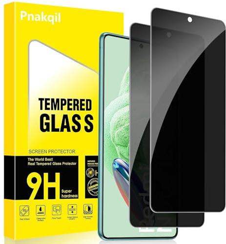 Pnakqil Privacy Pellicola Protettiva per Xiaomi Redmi Note 12 5G/Xiaomi Poco X5 2 Pezzi,Anti-Spia Vetro Temperato Anti-Spy Protezione Durezza 9H Senza Bolle Anti-Graffio Antispy Screen Protettivo