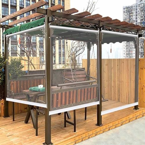 Generisch Transparent Wasserdichtes Roll-Up-Rollo Outdoor-Balkon-Terrassen-Tür Durchsichtige Rollos Seitenzugrollo Wärmeisolierung Sonnenschutz Rollläden Leicht Reinigen Außenrollo,190 * 200cm