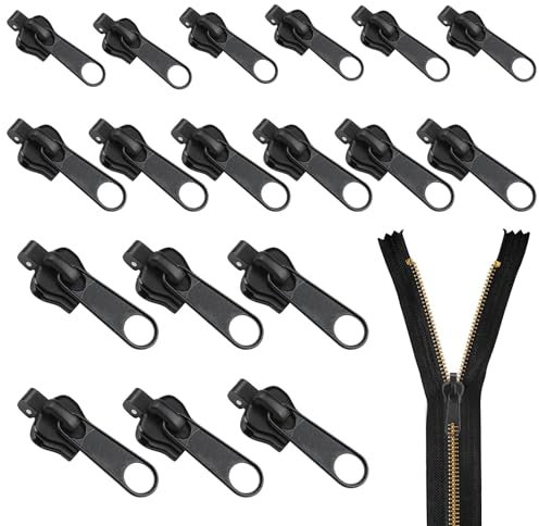 18 Stück Reißverschluss Reparatur Set, Premium Zipper Ersatzschieber in 3 Größen, Schwarz, Universell für Jacken, Taschen & Koffer - Schnelle & einfache Lösung, Robust, Ideal für Unterwegs und Zuhause