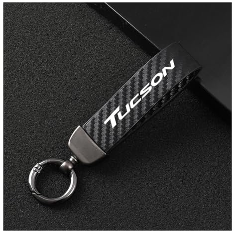 Generisch Auto SchlüSselanhäNger für Hyundai Tucson, Microfiber Leder SchlüSselanhäNger Auto Mit Um 360 ° Drehbarem Anti-Verlust-D-Ring,Black