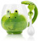 Taza de rana, tazas dulces ranas taza con cuchara taza de café cerámica 400 ml rana regalos tazas de té regalo Navidad cumpleaños para niño niña amante de la rana