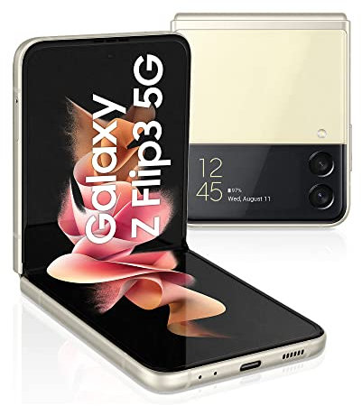 Samsung Galaxy Z Flip3, 128Go Crème, Carte SIM non incluse, smartphone Android, Version FR (Reconditionné)