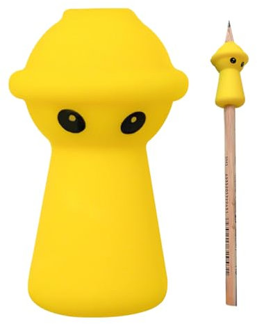 Writing Aid - Ergonomic Pencil Holder, Soft Finger Cushion | Handwriting Training Tool, Non-Slip Silicone Grip Enhancer, Posture Support Assistant, Comfortable Learning Device, Alien-Shaped Writing