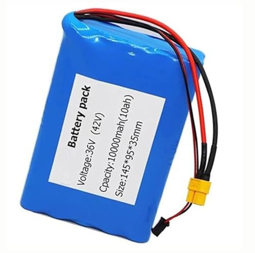 36V 10 Ah 10S2P Batterie De Remplacement Étanche Au Lithium-ION pour Vélo Électrique pour Moteur De Vélo Électrique 200W 250W 350W 500W avec Chargeur 42V 2A 36V10AH,XT60