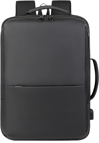 COONE 30L Business Rucksack Für Laptop Bis 15 Zoll, Wasserdichter ​Oxford​-Stoff Reiserucksack Mit Atmungsaktivem Rückenpolster, Erweiterbarer Business-Taschen Für Herren, Arbeit, Reisen (Schwarz)​