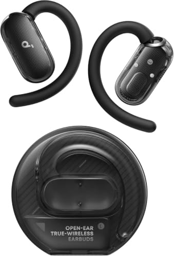 soundcore V40i by Anker, Open-Ear Kopfhörer, Kabellose Earbuds mit klarem Case, verstellbar für jedes Ohr, 2X tieferer Bass, IP55, 21h Spielzeit, KI-optimierte Anrufe, Bluetooth 5.4(Generalüberholt)