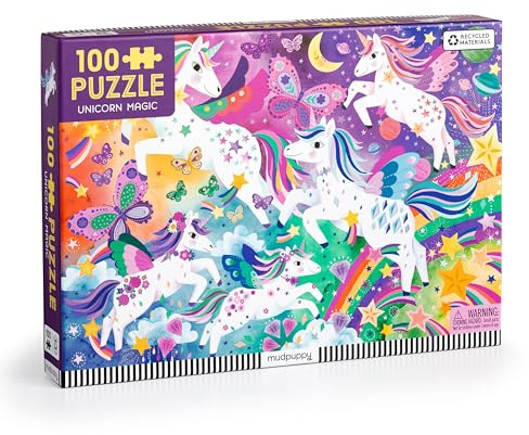 Mudpuppy Unicorn Magic – 100 Piece Jigsaw Puzzle With Colorful And Fun Illustrations of Sparkling Unicorns For Children Ages 5 And Up