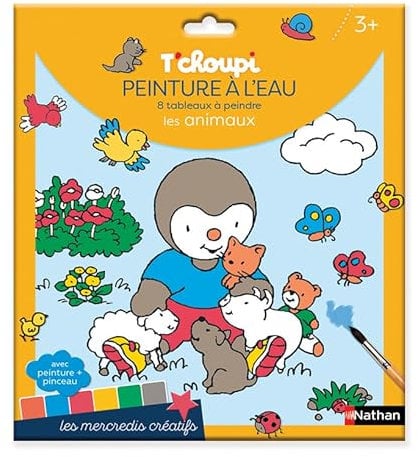 Les mercredis de T'choupi - Peinture à l'eau : 8 tableaux à peindre sur le thème des animaux - Dès 3 ans