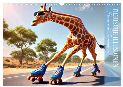 Tierische Illusionen - Humorvolle Tierfantasien (Wandkalender 2026 DIN A3 quer), CALVENDO Monatskalender: Lachen Sie über diese verrückten Tierideen! (CALVENDO Spass)