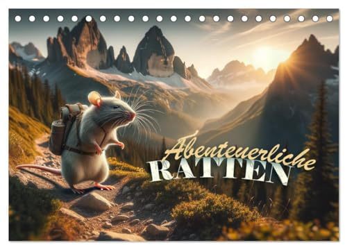 Abenteuerliche Ratten (Tischkalender 2026 DIN A5 quer), CALVENDO Monatskalender: Jeden Monat KI-generierte Ratten in abenteuerlichen Szenen (CALVENDO Tiere)