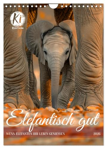 Elefantisch gut (Wandkalender 2026 DIN A4 hoch), CALVENDO Monatskalender: Das Leben der Elefanten in beeindruckenden Bildern (CALVENDO Tiere)
