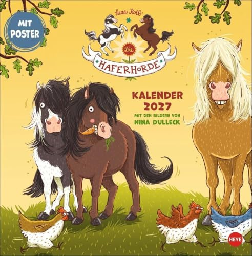Haferhorde Broschurkalender 2027: Der Monatskalender zur beliebten Buchreihe von Suza Kolb, mit Bildern von Nina Dulleck, perfekt fürs Kinderzimmer. ... mit dem Wandplaner im Format 29,5 x 30 cm