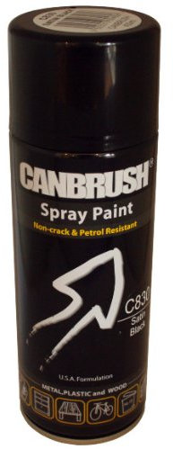 Canbrush SATIN BLACK Spray Paint Auto Diy Purpose Colour Aerosol Can C830