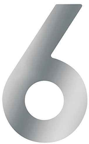 Metafranc Hausnummer 6 - Edelstahl - 120 mm - 3D Design - Gute Lesbarkeit - Individuelle Kombinationsmöglichkeiten / Beschriftung / Kennzeichnung / Ziffer / Haustür / Hauswand / Gartentor / 424057
