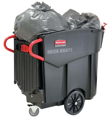 Rubbermaid Commerciak Products Executive-Serie, Mega BRUTE, mobiler Sammelbehälter | 454 l, Schwarz