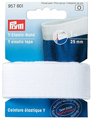 Prym Y-Elastic-Band 25 mm weiß, 79% CO 21% ED, 957601