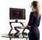 WorkEZ Stehtisch-Konverter für Laptops, ergonomisch, höhenverstellbar, zum Aufstellen des Desktop-Ständers, klein, leicht, tragbar, Aluminium, Computer, Macbook, negative Neigung, Tastaturablage, Schwarz