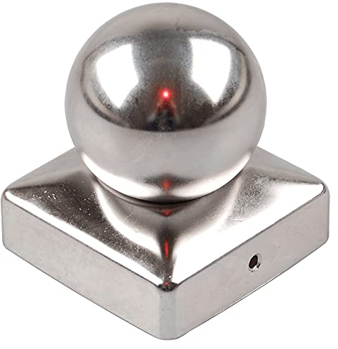 Baumarktplus Pfostenkappe Edelstahl 121 mm Kugel Abdeckkappe für Pfosten 12 x 12 cm
