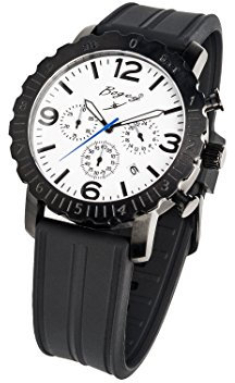 BOGEY Herren Chronograph Quarz Uhr mit Gummi Armband BSFS006WBBK