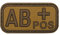 Copytec AB Pos Patch 3D Rubber Emblem Blutgruppe Plus Aufnäher Tropen Sand Sek Erstehilfe 5x2,5cm #20481