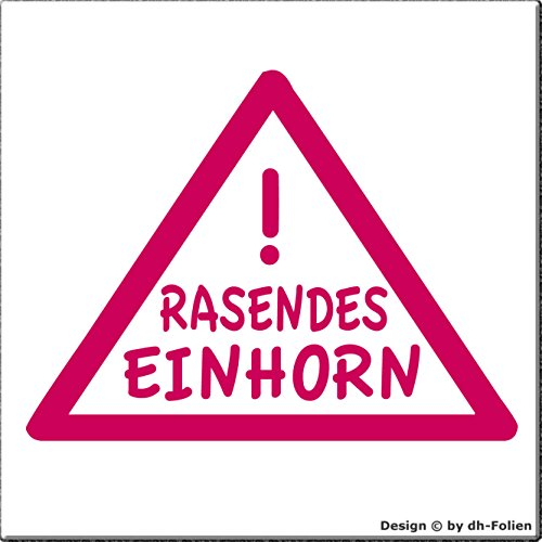 cartattoo4you® AK-01031 | RASENDES Einhorn | K-Serie | Autoaufkleber Aufkleber Farbe, pink, in 24 Farben erhältlich, glänzend 13 x 10 cm