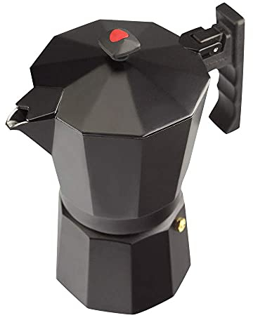 MAGEFESA Colombia Noir - Cafetera Italiana de 9 Tazas, 450ml, Aluminio Extra Grueso, Todo Tipo de Cocinas, NO APTA PARA LAVAVAJILLAS E INDUCCIÓN