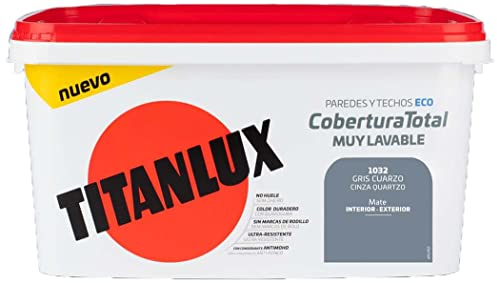 Titanlux Cobertura Total pintura para paredes Gris Cuarzo 4L