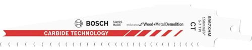 Bosch Professional 2608653387 10 Stück Säbelsägeblatt S 967 XHM Endurance for Wood and Metal Demolition (Länge 150 mm, Zubehör Säbelsäge)
