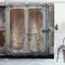ABAKUHAUS Grunge Duschvorhang, Power-Lokomotive-Serien, Stoffliches Gewebe Badezimmerdekorationsset mit Haken, 175 x 240 cm, Grau braun