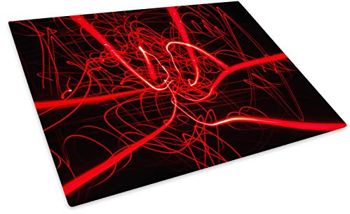 Red Black Funky Cool Glass Chopping Board Kitchen Worktop Saver Protector