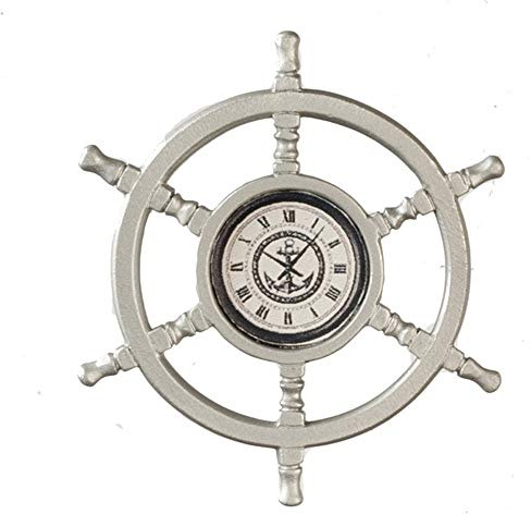 Melody Jane Puppenhaus Schiff Helm Leib Wand Uhr Miniatur 1:12 Nautisches Zubehör Metall