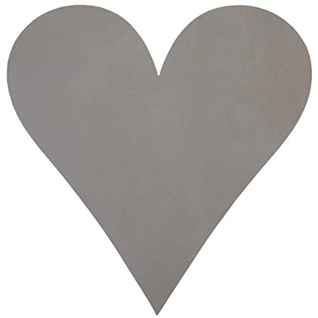 Glasuntersetzer Herz (13x13cm) Nupo Leder - LindDNA, Farbe:Light Grey