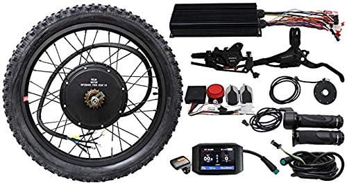 Electric Bicycle eBike Conversion Kit 48V 60V 72V 3000W Rear Brushless Motor Wheel 24 100A Controller+ LCD color display+ Brake