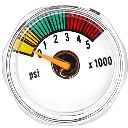 Micro Gauge Paintball, 1/8''NPT Manometer Kompressor Manometer Luft Öldruckmesser for Paintball PCP Luftgewehr (Größe : 5000psi)