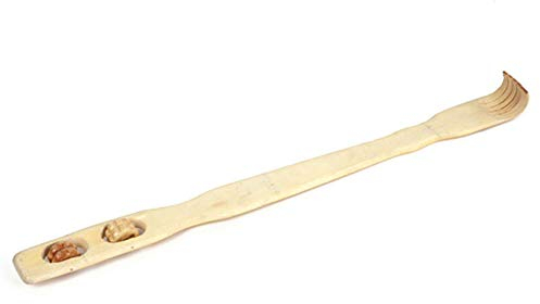 Vektenxi Rascador de Espalda de Madera de Bambú con Doble Bola para Masajear el Cuerpo y Masajear. Herramientas de Masaje para Cuello, Espalda, Hombros, Práctico y Útil