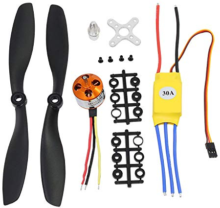 ICQUANZX Motore Brushless RC 1000KV A2212 13T con ESC Brushless 30A Set 1045 Kit accessori CCW elica CW Supporto per aereo RC DJI F450 550 Quadcopter (Set motore brushless 1000kv)