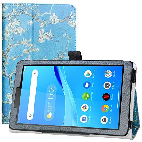 LFDZ Funda para Lenovo Tab M7,Soporte Cuero con Slim PU Funda Caso Case para Lenovo M7 TB-7305F /Tab M7 (2nd Gen) /Tab M7 (3rd Gen) TB-7306F Tablet,Almond Blossom