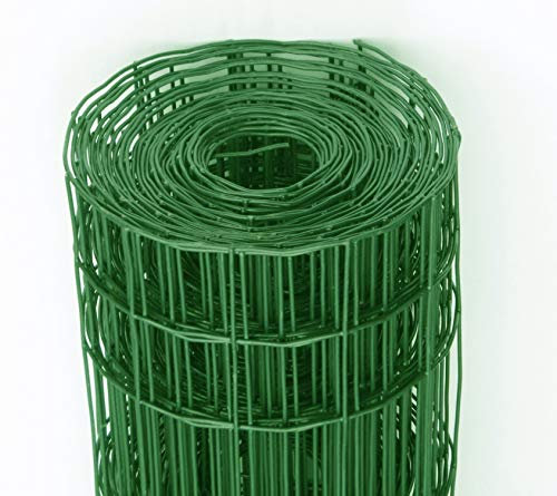 EXCOLO Schweißgitterzaun 1,2 m hoch 25 m lang grün RAL 6005 – stabiler Gartenzaun, Wildzaun, Maschendrahtzaun, Drahtgitter, Maschendraht, Gehegezaun, Tierabwehr, Geflügelzaun, Welpenzaun