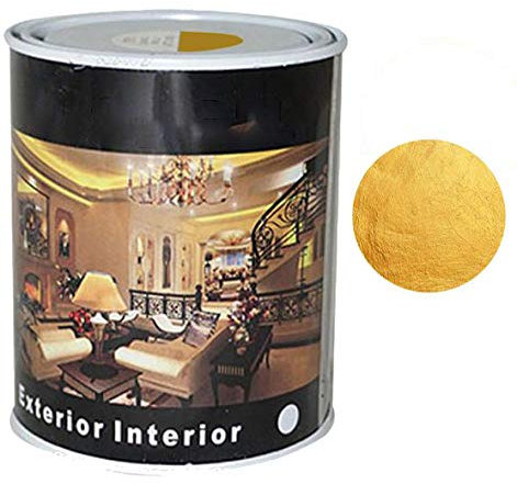 H HANSEL HOME Pintura Esmalte al Disolvente para Madera y Metal, Pintura Alquidica de Rápido Secado para Superfícies Interiores y Exteriores(Oro, 375 ML)