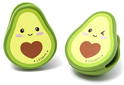 Legami - Set di 4 Clip Chiudi Pacco, per Chiudere le Confezioni, 4,3x5,5 cm, Tema Avocado