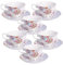 fanquare Lot de 6 Tasses à Café Florales (150 ML), Tasses à Cappuccino en Porcelaine avec Soucoupes, Tasse à Thé pour Anniversaire, Mariage et Fête, Violet
