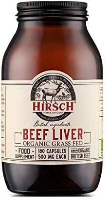Hirsch Organic UK Grass Fed Beef Liver Supplement - Soil Association Certified 100% Organic and Glyphosate Free & Vitamin & Mineral 3rd Party Tested
