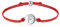 J.Endéar Armband Buchstabe F für Damen Mädchen, Silber 925 Zirkonia Armband, handgefertigt 24cm Seil Initialen Name Armband Jungen, Weihnachts Schmuck Geburtstags Geschenk, Rot