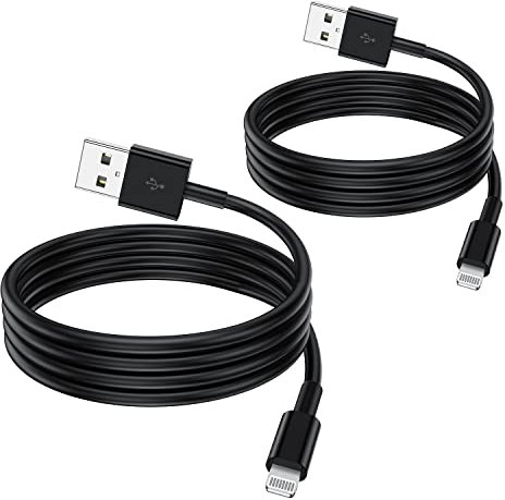 2 Pack Apple MFi Certified Lightning to USB Cable 2m - Fast Charging Cable for iPhone 13/12/12 Mini/11/11Pro/Max/X/XS/XR/XS Max/8/7/6/iPad