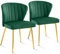 Sepnine® Esszimmerstühle Samt 2er Set, Moderner Küchenstuhl, Polsterstuhl Esszimmer, Ergonomischer Essstuhl mit goldenen Beinen für Wohnzimmer, Schlafzimmer, Küche（Grün）