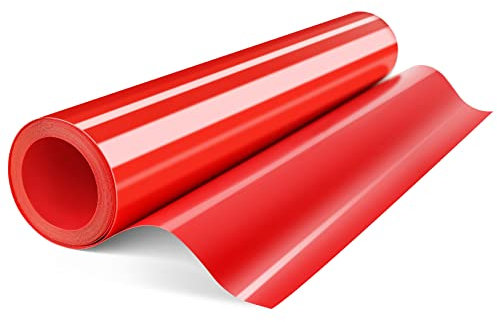 HTVDIY Heat Transfer Vinyl Rolls,12×12ft Red HTV Iron On Vinyl for T Shirts
