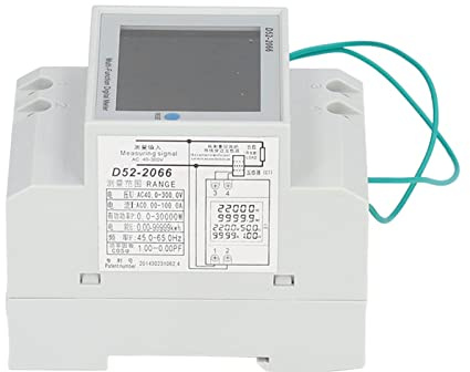 SAMFOX Wechselspannung Strom Leistungsmesser Schienentyp Monitor LCD Amperemeter Voltmeter Multimeter D52‑2066(AC40.0-300.0V)