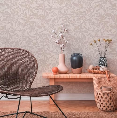 A.S. Création Floral Cream Beige Terra 389241 Non-Woven Wallpaper Plants 10.05 m x 0.53 m Made in Germany