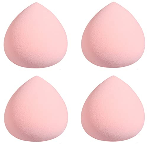 4Pcs Makeup Sponge Marshmallow Pink Foundation Beauty Blenders Latex Free Cosmetic Egg Beauty Sponge Applicator for Foundation Creams Powders Liquid
