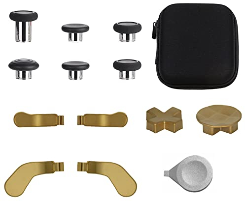 Para Elite Series 2 Palillos de metal con almohadillas en D, botones de gatillo de remo con herramientas para mando Xbox One Elite Series 2 (Model1797) (dorado)